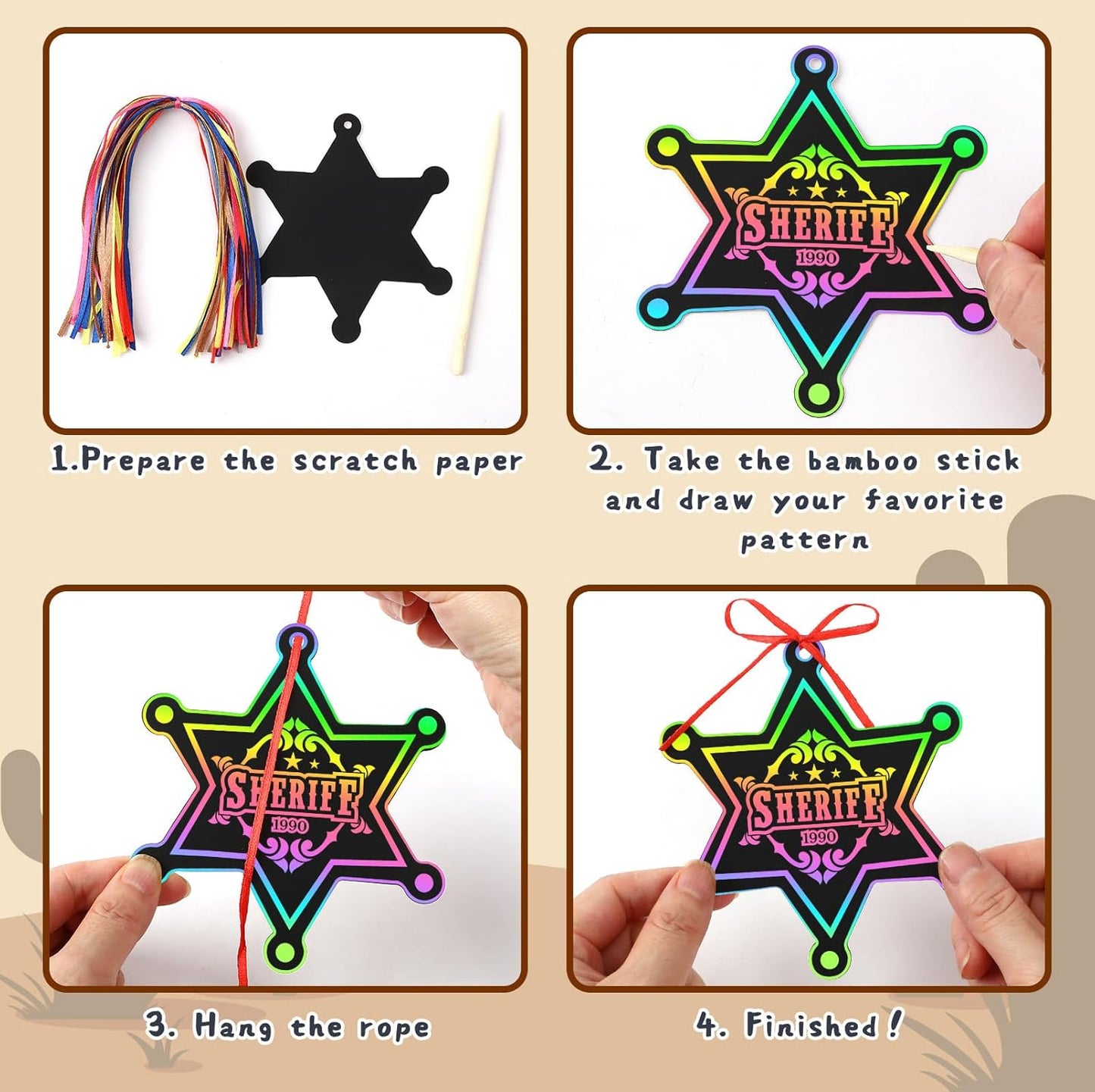 JULMELON 36 PCS Ocean Crafts, Rainbow Scratch Art Under The Sea Party Favors DIY Magic Color Summer Ocean Animals Scratch Cards for Summer Party Favors School Activities