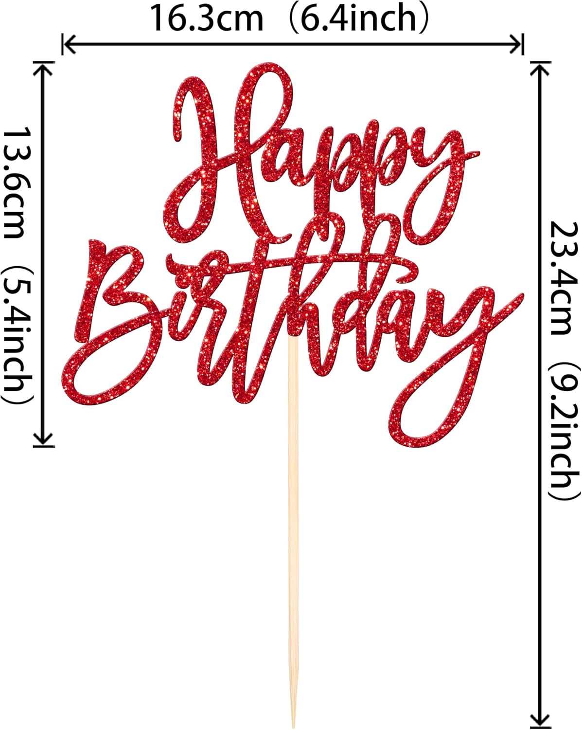 ZHUOWEISM 1 PCS Gold Happy Birthday & Anniversary Cake Topper
