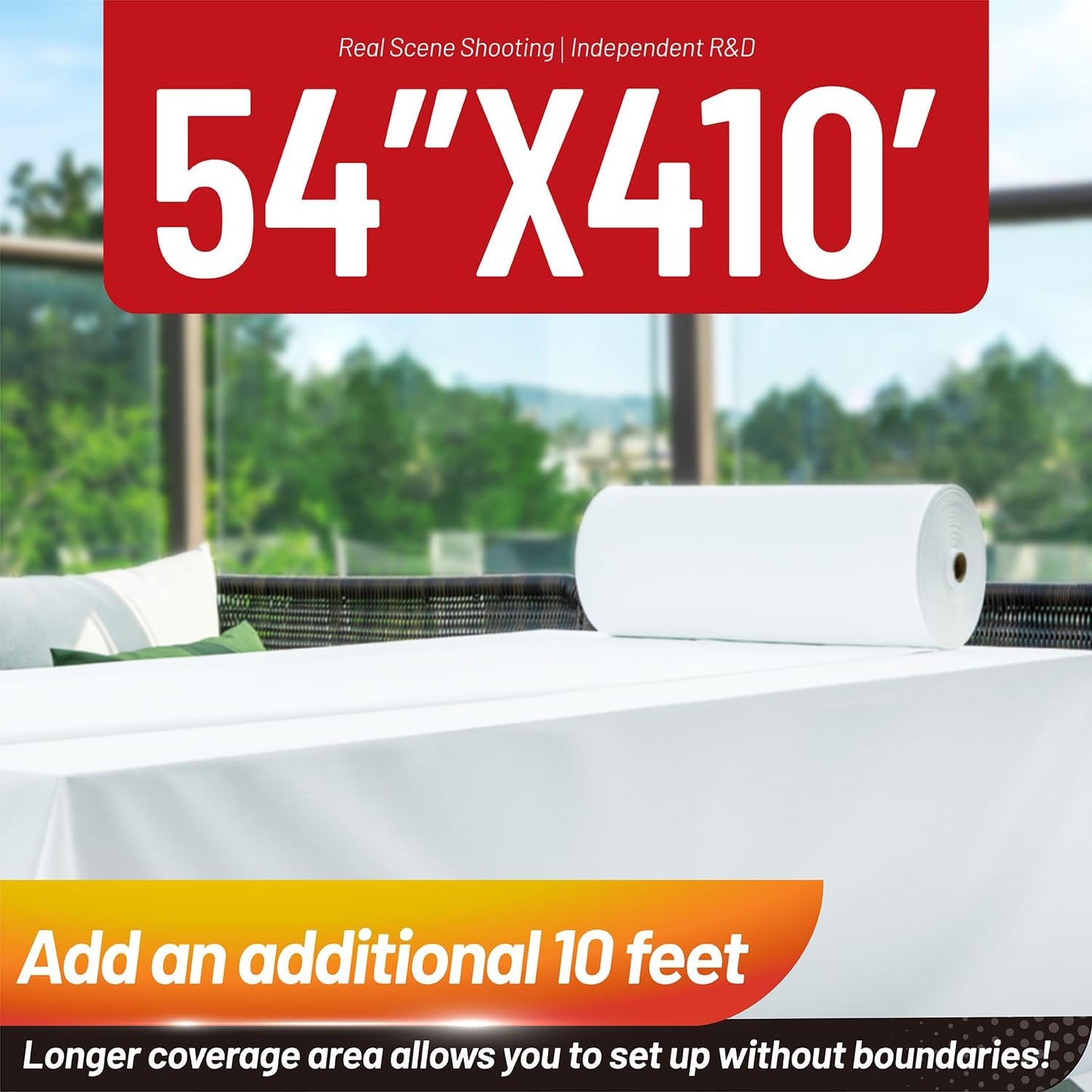 Plastic Table Cloth, 310 Ft X 54 in Disposable Tablecloth White Plastic Tablecloth with Any Cut Sliding Cutters Premium Table Cover Roll for Picnics, Parties, Birthdays, Weddings