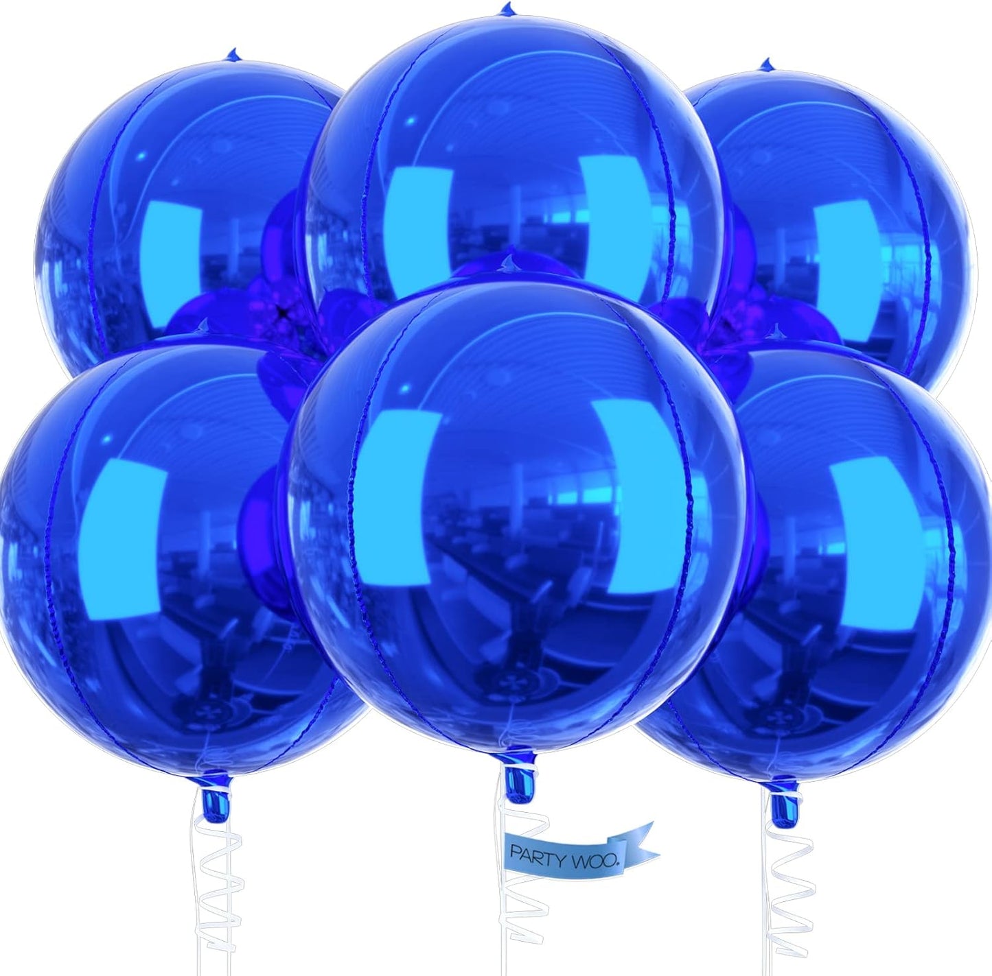 PartyWoo Metallic Gold Foil Balloons 20pcs Different Sizes Pack of 22 15 10 Inch Large Round Foil 4D Inflatable Mirror Ball Mylar Balloons for Graduation Birthday Baby Shower Party Decorations