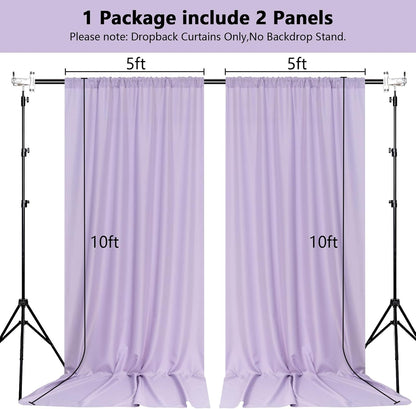 MEETSKY Black Backdrop Curtains for Parties - 10ft x 8ft Party Photo Background Curtain Rod Pocket Fabric Drapes Panels for Boys Birthday Holiday Home Halloween Decoration, 5ft x 8ft, 2 Panels