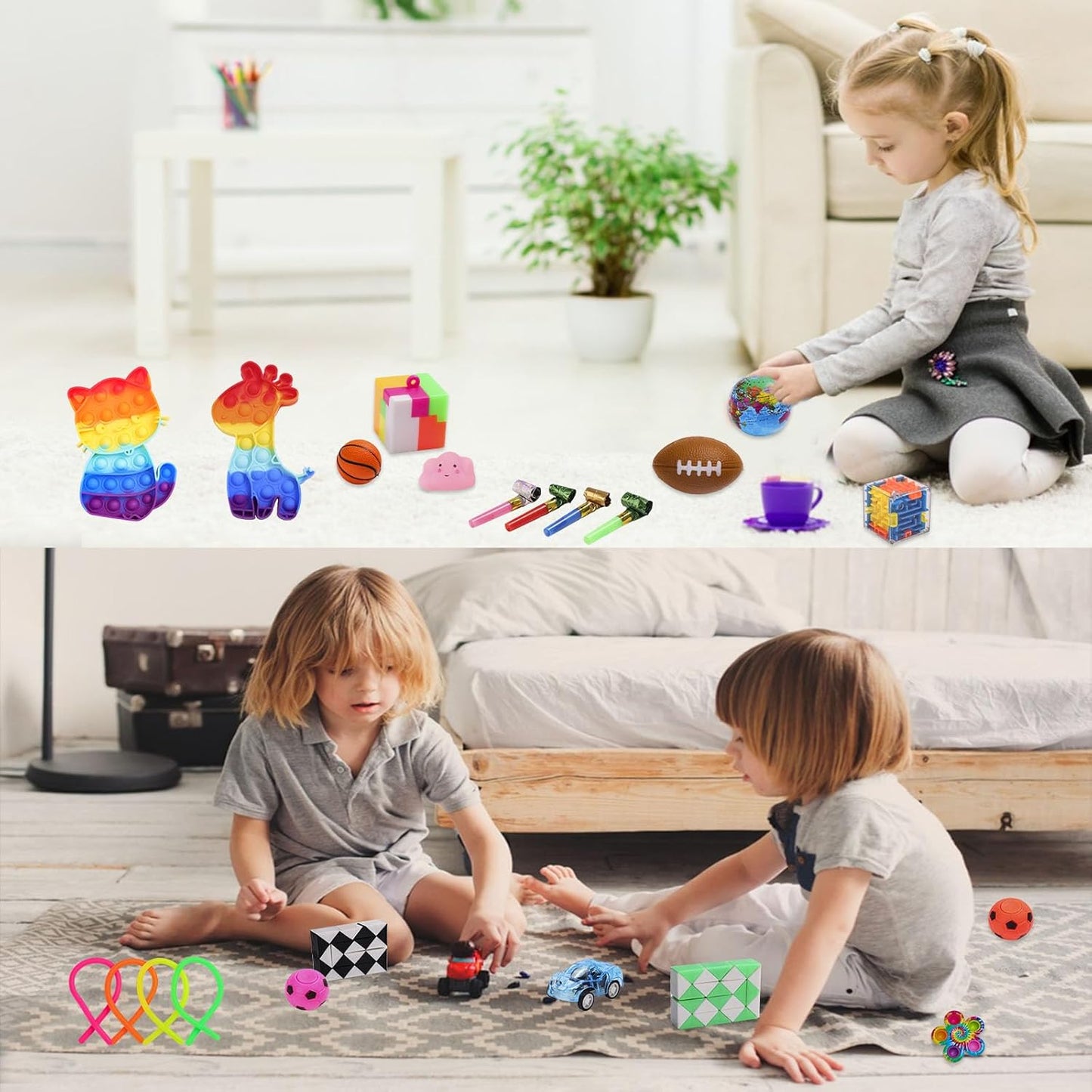 BILLFULL 1000 Pcs Party Favors for Kids, Fidget Toys Bulk, Birthday Gift Toys, Fidgets Stocking Stuffers, Treasure Box Party, Goodie Bag Carnival Prizes, Pinata Filler Stuffers Classroom