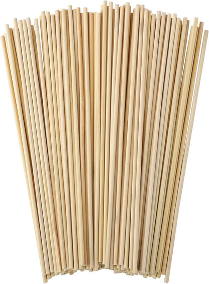 150 Pcs Wooden Dowel Rods - 1/8 x 12 Inch Wooden Sticks for Crafts Unfinished Cake Dowels Sticks for Flower Bouquet and DIYers