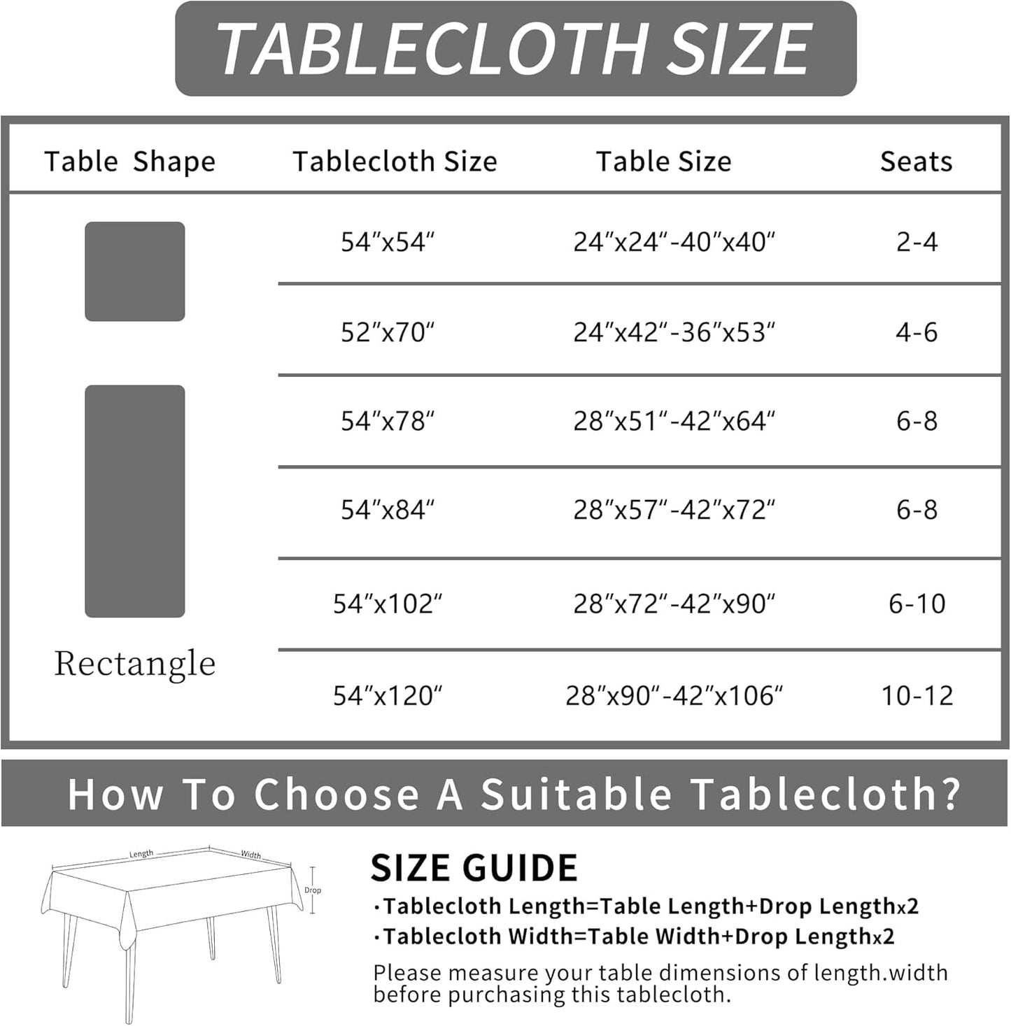 Rectangle Table Cloth,100% Waterproof Tablecloth Oil Proof Spill Proof Vinyl Table Cloth, Wipe Clean Plastic Table Cover for Dining, Camping, Indoor and Outdoor 52" x 70",Leaves