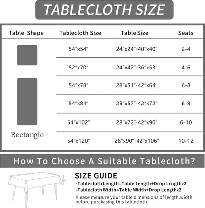 Rectangle Table Cloth,100% Waterproof Tablecloth Oil Proof Spill Proof Vinyl Table Cloth, Wipe Clean Plastic Table Cover for Dining, Camping, Indoor and Outdoor 52" x 70",Leaves