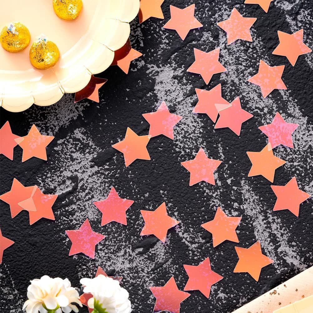 MOWO Glitter Five Stars Confetti Wedding Party Decor and Table Decor, 1.2’’ in Diameter (Glitter Gold,200pc)