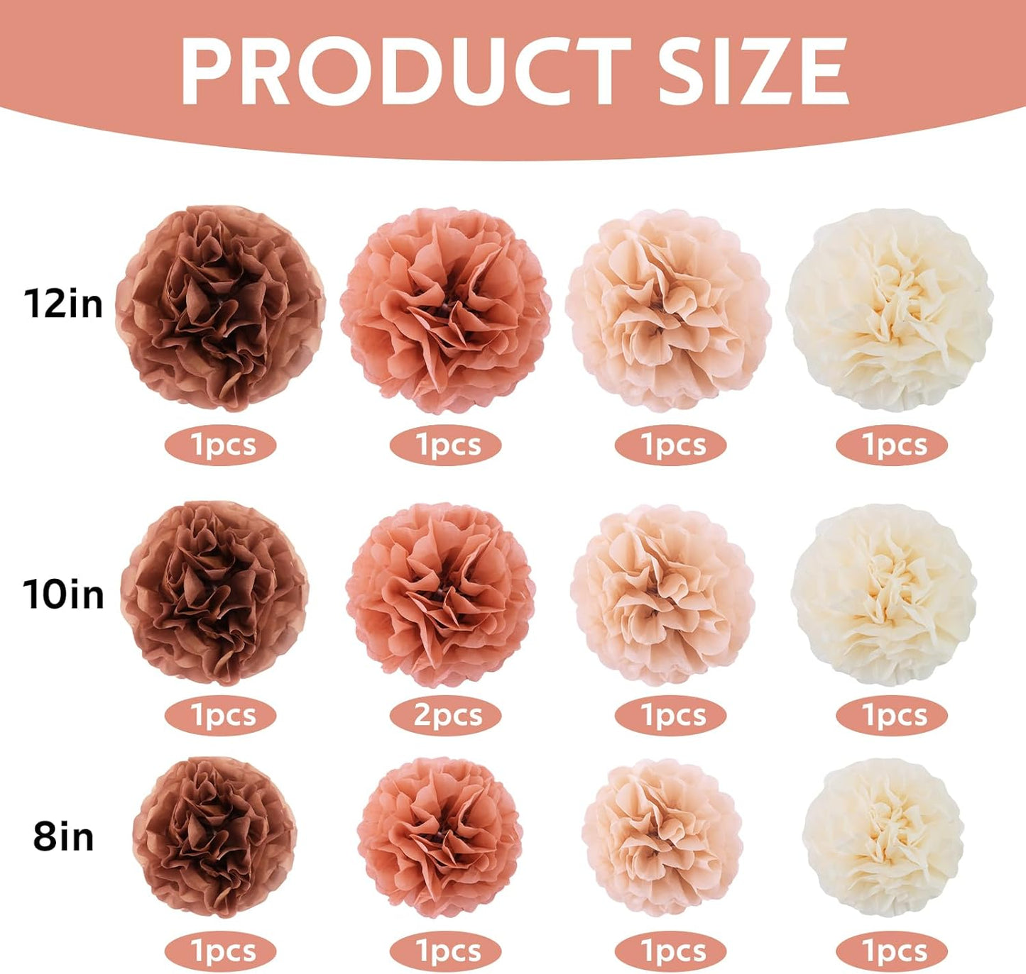 BEISHIDA Hot Pink Tissue Hanging Paper Flowers Ball Decorations Set for Mother's Day Birthday Valentine's Day Anniversary Bridal Baby Shower Wedding Backdrops Home Outdoor Party Supplies(13 Packs)
