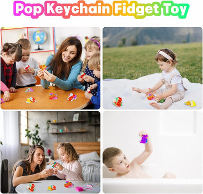 Pop Fidget Toys Bulk Its Party Favors for Kids 4-8 8-12 30 Pack Mini Pop Keychain It Small Fidgets for Classroom Prizes School End of Year Student Gifts from Teacher Birthday Goodie Bag Stuffers