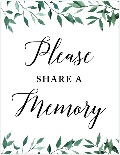 Andaz Press Wedding Party Signs, Natural Greenery Green Leaves, 8.5x11-inch, Bridal Shower Scavenger Hunt, 1-Pack - Colors D