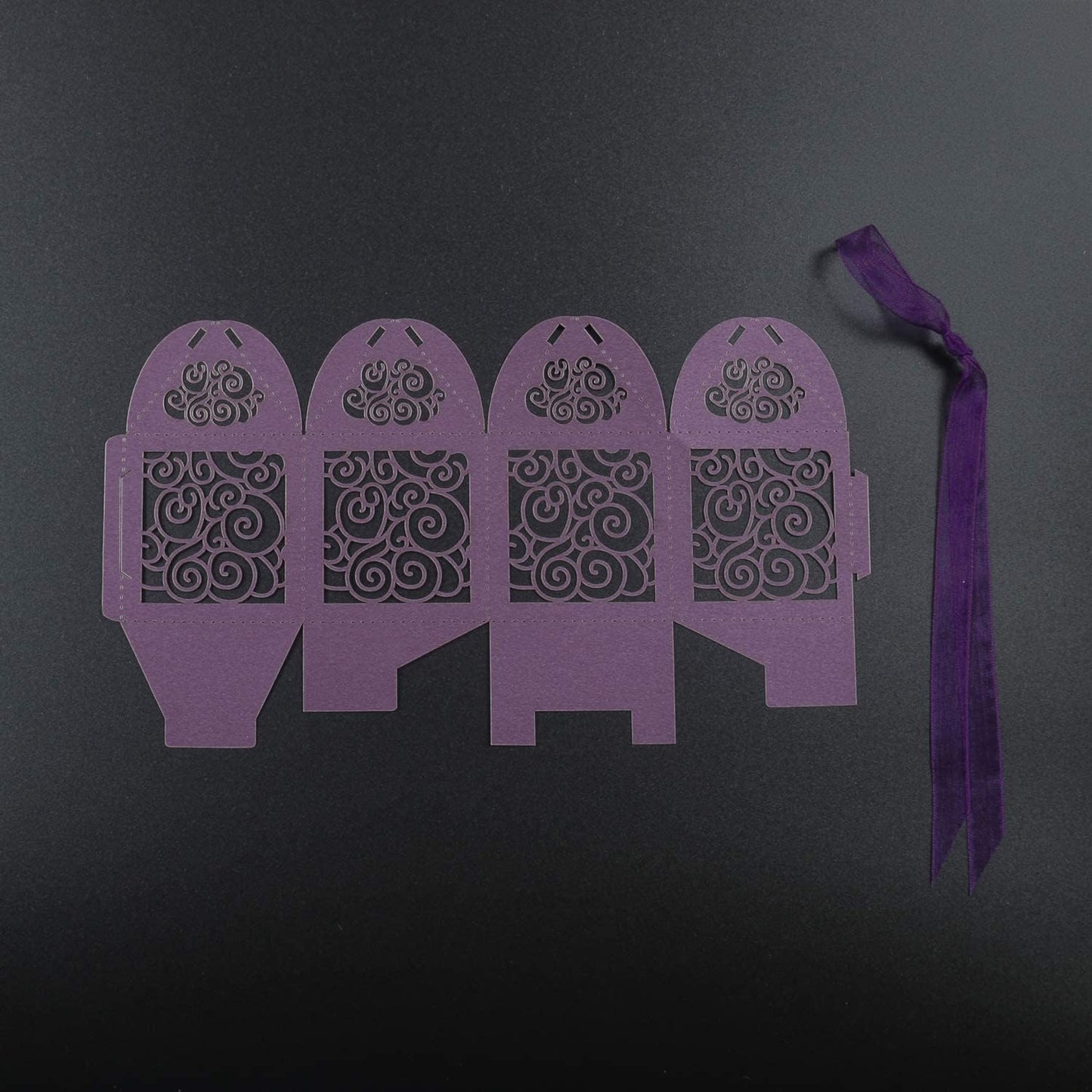 KPOSIYA 100 Pack Wedding Favor Boxes Laser Cut Boxes Party Favor Box Small Gift Boxes Lace Candy Boxes for Wedding Bridal Shower Baby Shower Birthday Party Anniverary with Ribbons (Pink, 100)