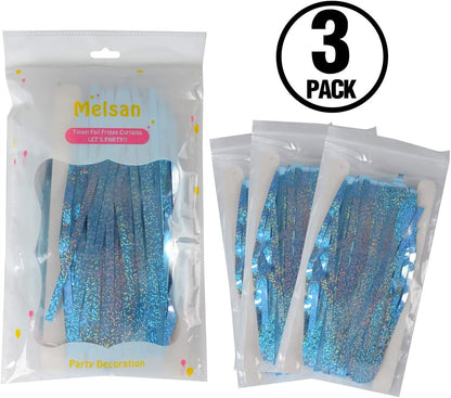 Happy Mothers Day Decorations Melsan 3 Pack 3.2 x 8.2 ft Pinkish Purple Tinsel Fringe Curtain Backdrop, Sparkling Metallic Party Decorations for Girls Birthday, Bachelorette, Wedding, Photo Booth