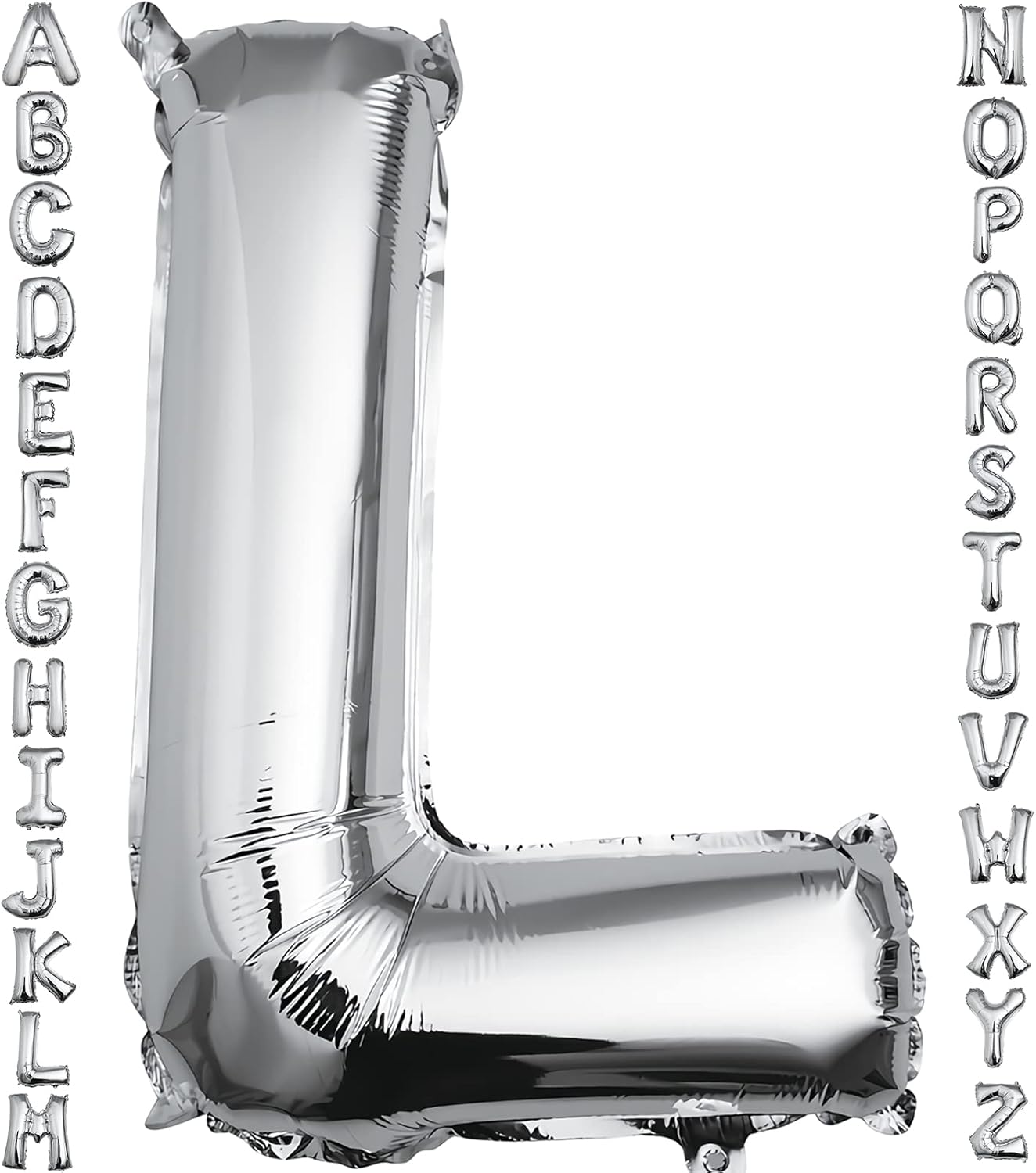 40 inch Silver Letter A Balloon, Big Size Alphabet Foil Mylar Helium Balloons for Birthday Party Celebration Wedding Anniversary Baby Shower Decorations Supplies Alphabet A