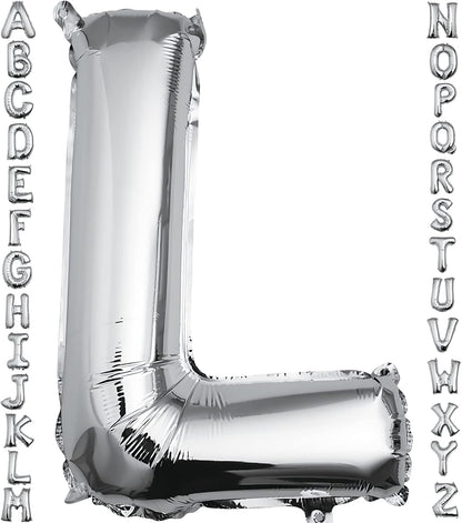 40 inch Silver Letter A Balloon, Big Size Alphabet Foil Mylar Helium Balloons for Birthday Party Celebration Wedding Anniversary Baby Shower Decorations Supplies Alphabet A