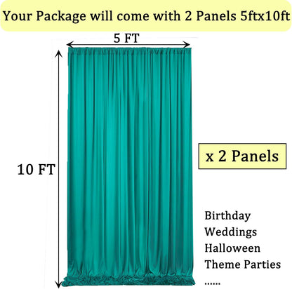 10ftx10ft Black Backdrop Curtains for Weddings Parties, Wrinkle Free 2 Panels Silky Polyester Photo Backdrop Drapes Back Drop Cloth Drapery for Birthday Mother'sDay Photography Background