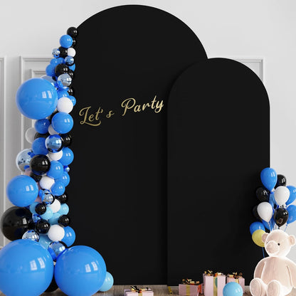 Wokceer Wedding Arch Backdrop Stand and Cover Set of 2 Metal Arch Stand with Arch Cover White 7.2FT, 6FT for Birthday Party Wedding Ceremony Bridal Baby Shower Event Decor