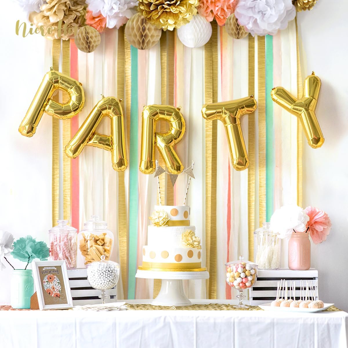 NICROHOME EUR Wedding Party Decorations, 8 Rolls Moss Sage Green Pink Crepe Paper Streamers for Boho Baby Shower, Wedding, Engagement Party, Spring Party, Birthday Party Supplies, 82 ft Long