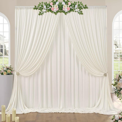10ftx10ft Black Backdrop Curtains for Weddings Parties, Wrinkle Free 2 Panels Silky Polyester Photo Backdrop Drapes Back Drop Cloth Drapery for Birthday Mother'sDay Photography Background