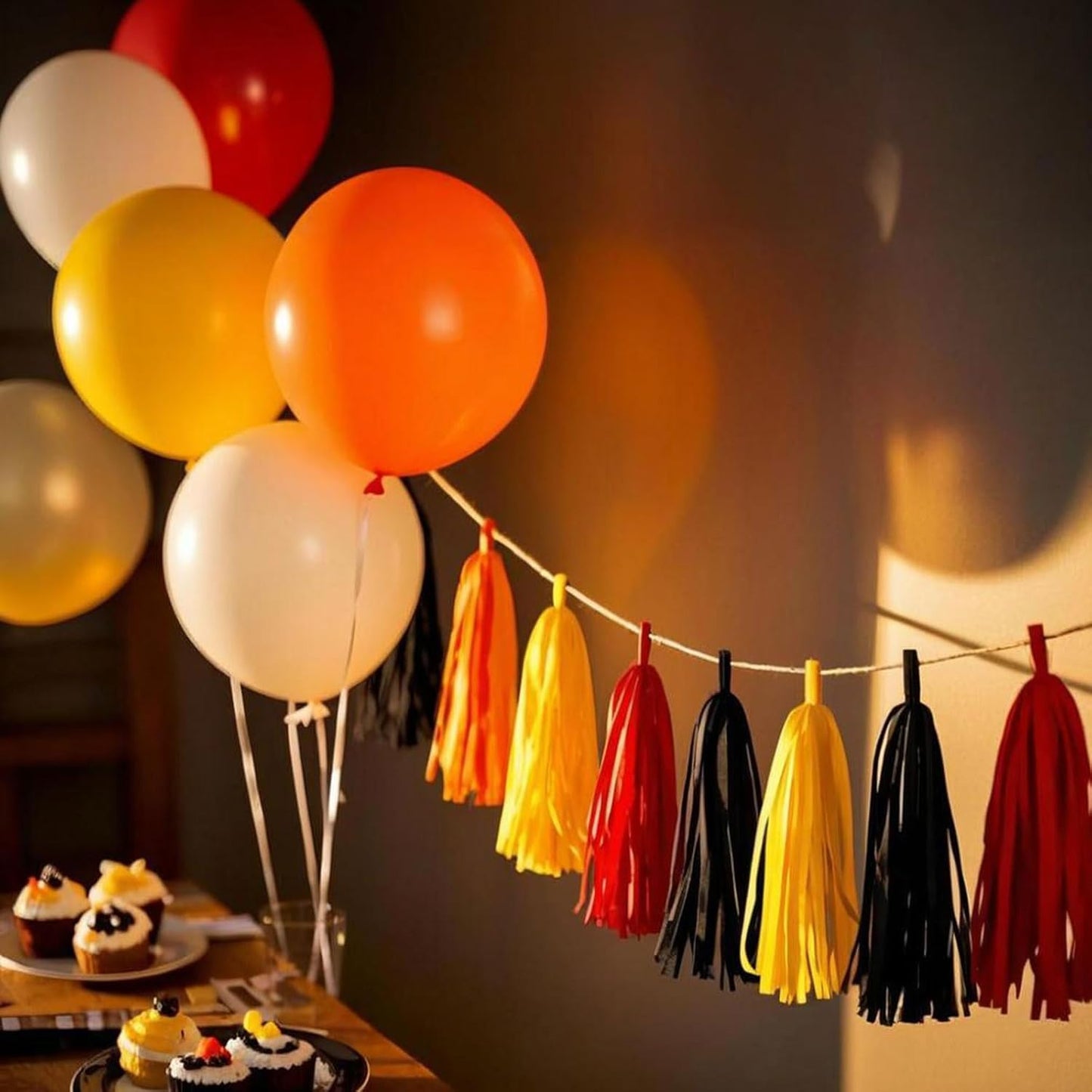 Tassel Garland Tissue Paper Tassel Banner,Tassels Party Decorations for Wedding,Birthday,Bridal/Baby Shower,Pack of 15 (Burgundy/Black/Silver)