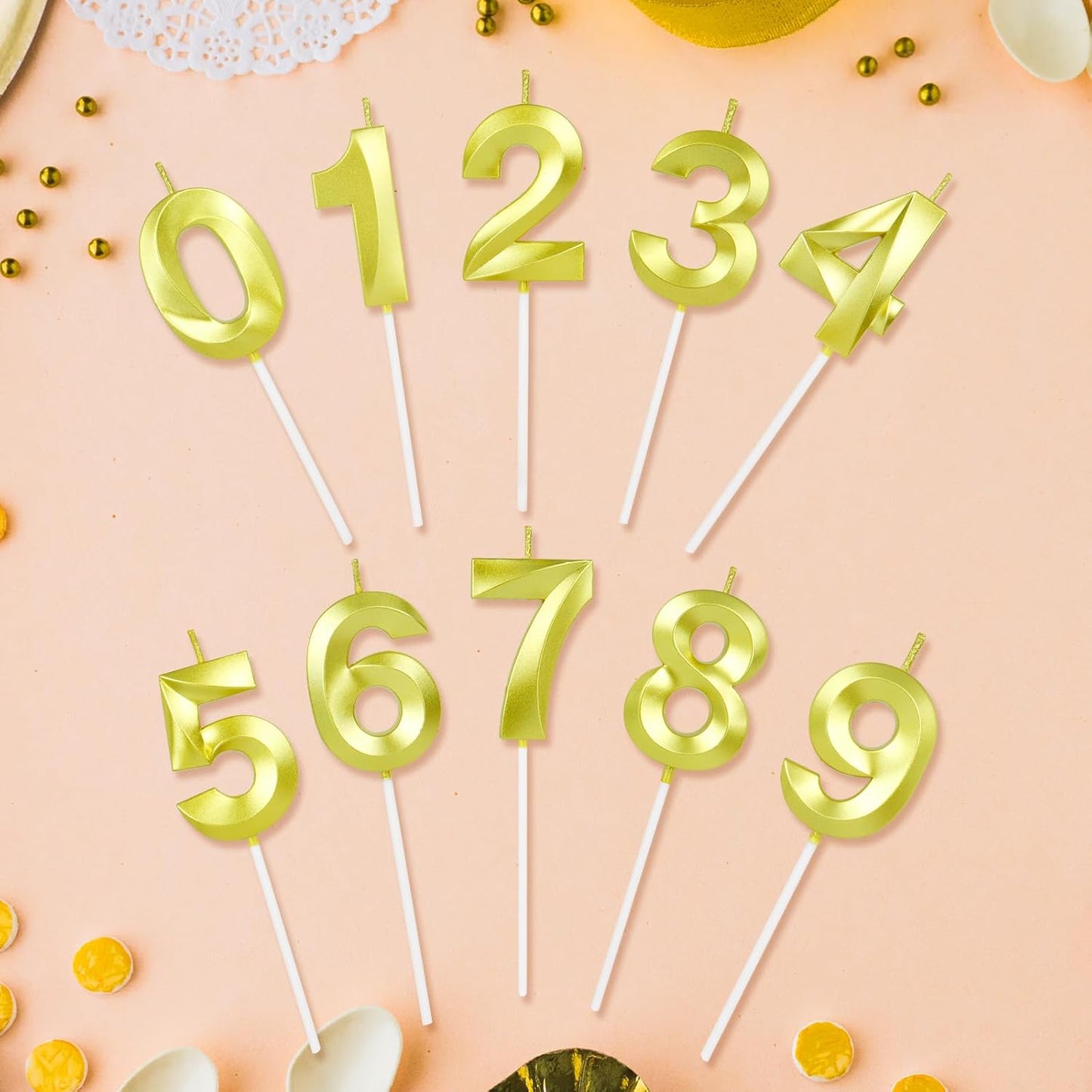 BEAN LIEVE Blue Birthday Candles - Number Cake Candles, Happy Birthday Numeric Candles Number 0 1 2 3 4 5 6 7 8 9 Used for Cake Decoration on Birthday Parties and Wedding Anniversary Celebration