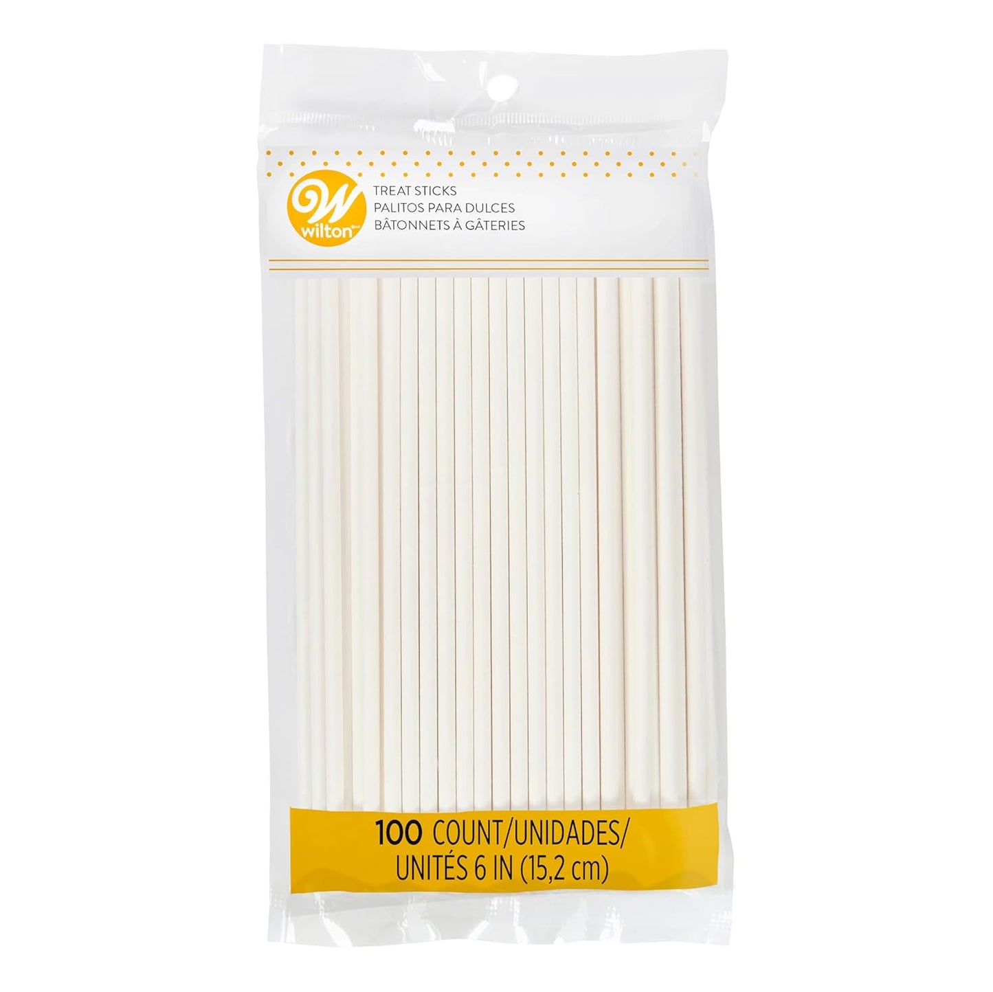 Wilton White Treat Sticks - Paper Sticks for Cake Pops, Lollipops & More - Baking Essentials - Candy Crafting Tools - 4-Inch - 150 Count