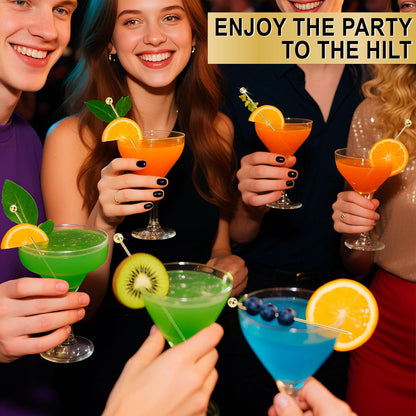 15PCS Cocktail Picks for Drinks, Stainless Steel Cocktail Toothpicks, Reusable Cocktail Skewers, Garnish Picks Bloody Mary Skewers, Metal Martini Picks for Olives Appetizers Fruit (4.3 Inch)