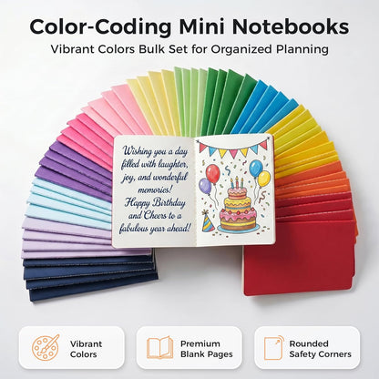 Koogel 32 Pack Small Notebooks Bulk, 3.5 x 5.5 Inch Mini Journal Pocket Notepads Set for Back To School, Colorful Cover Memo Notepad for Kids Students Office Supplies,Tiny Note Book Bulk