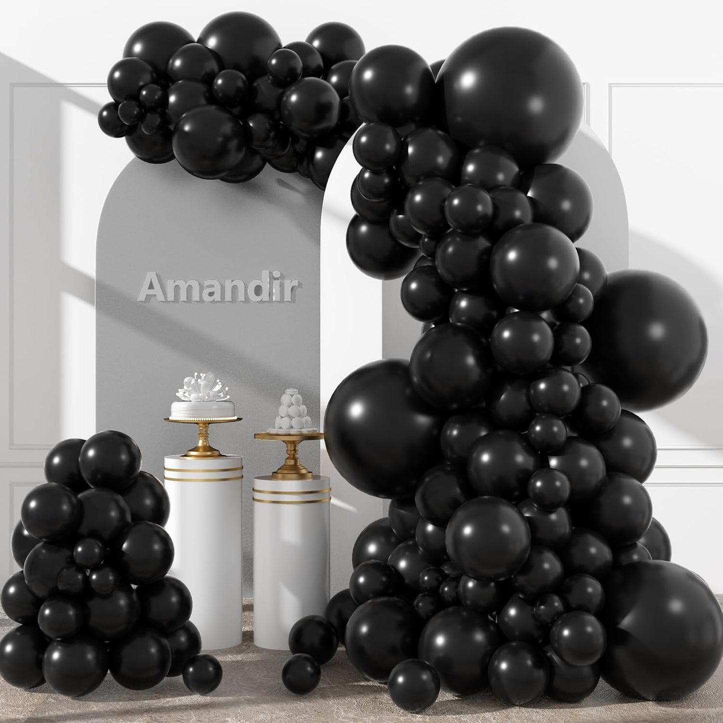 Amandir 153pcs White Sand Balloons Arch Garland Kit Different Sizes 18 12 10 5 Inch Cream Beige Sand White Latex Balloon for Birthday Boho Neutral Baby Shower Wedding Anniversary Party Decorations