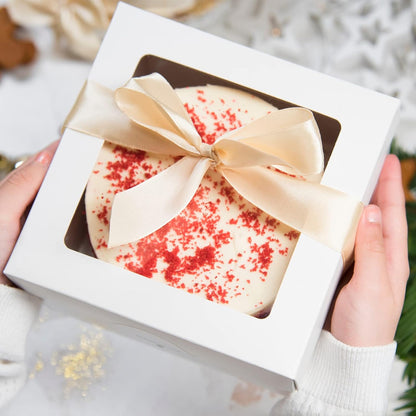 Moretoes 24pcs Cake Boxes, 10x10x5 Inches White Square Bakery Boxes with Window Cajas Pasteles for Cake, Mother's Day, Pastries, Chocolates, Cookies, Pie, Birthday Party, Wedding, Graduation