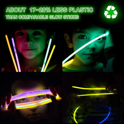 JICUICUI Glow Sticks Bulk Party Pack- Ultra Bright 50pk Glow in the Dark Party Supplies, Neon Party Favors, Glow Sticks Party Supplies Glow Necklaces and Glow Bracelets with Connectors