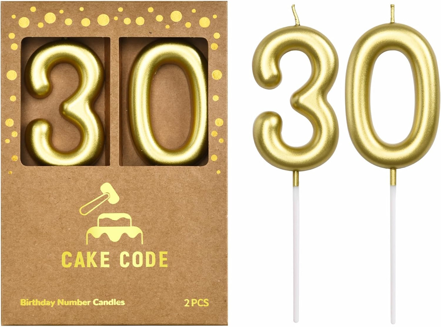 2.76 Inch Classical Gold 5 Number Birthday Candles, Gold Number Candles, Cake Number Candles, Party Celebration