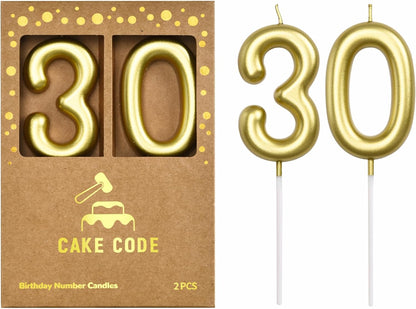 2.76 Inch Classical Gold 5 Number Birthday Candles, Gold Number Candles, Cake Number Candles, Party Celebration