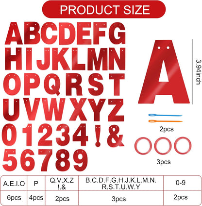 BEISHIDA 116 PCS A-Z DIY Letter Banner Kit Make Your Own Banner Including 111 Letters and Numbers 3 Rope and 2 Threading Device,Customized for Birthday Graduation Wedding Decor Black