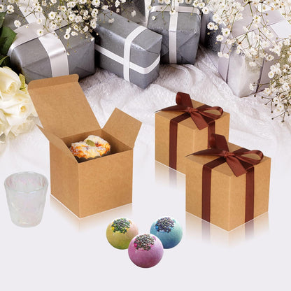 100 Pack Small Gift Boxes, 2x2x2 Inches Favor Boxes Gold Paper Gift Boxes with Lids for Presents, Crafting, Cupcake Boxes, Gifts, Candy Boxes for Wedding Party Bridal Shower Baby Shower Favors