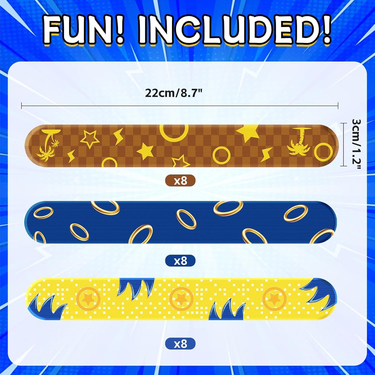 Cartoon Animation Slap Wristband, 24 Pack - Birthday Party Supplies, Cartoon Theme Bracelets Goodie Bag Fillers for Birthday & Theme Parties