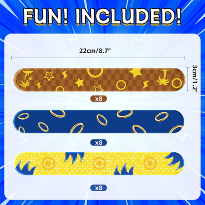 Cartoon Animation Slap Wristband, 24 Pack - Birthday Party Supplies, Cartoon Theme Bracelets Goodie Bag Fillers for Birthday & Theme Parties