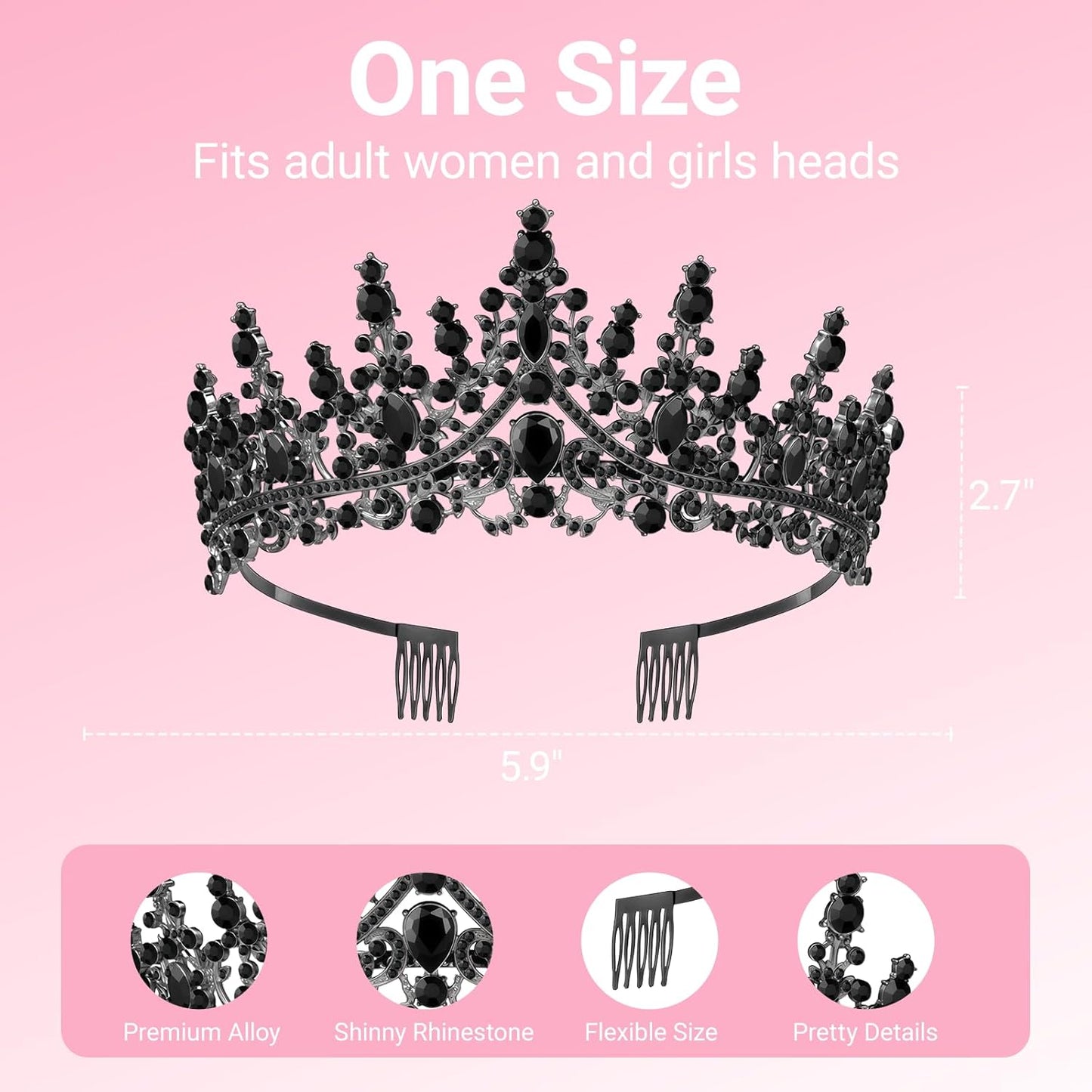 Birthday Tiara and Crown with Sash, Birthday Tiara for Women Party Silver