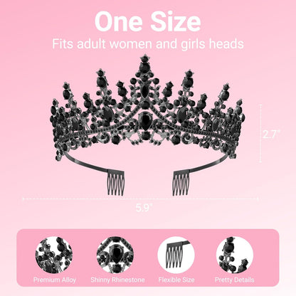 Birthday Tiara and Crown with Sash, Birthday Tiara for Women Party Silver