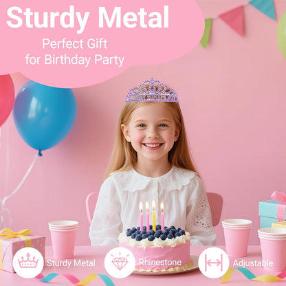 Birthday Tiara and Crown with Sash, Birthday Tiara for Women Party Silver