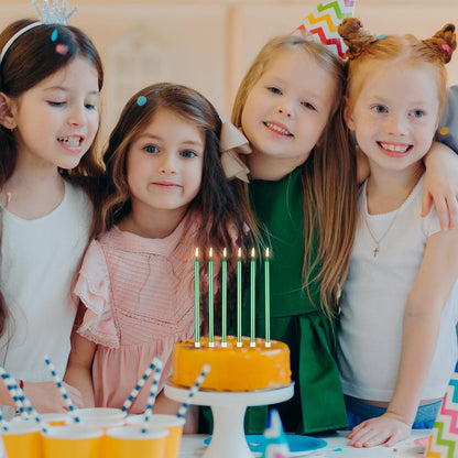 BEAN LIEVE 24-Count Birthday Candles - Long Thin Cake Candles Slow Burning Candles for Birthday, Wedding, Lucky Party Decoration (Champagne Gold)