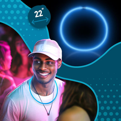 Windy City Novelties 22” Glow Stick Necklaces – 50 Pack for Summer Parties, Camping & July 4th Celebrations (Purple)