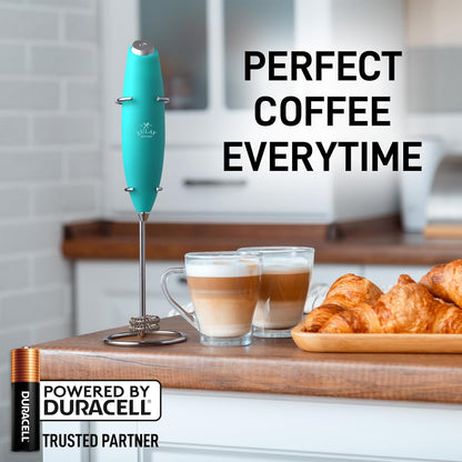 Zulay Kitchen Powerful Milk Frother Wand With Duracell Batteries - Ultra Fast Handheld Drink Mixer - Electric Whisk Foam Maker for Coffee, Lattes, Cappuccino & Matcha - Z1 Motor - Black - Colors B
