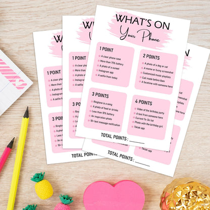 Birthday Party Game - Selfie Scavenger Hunt, Girl Birthday Party Activity Favor, Set of 20 Games Cards, Birthday Supplies, Activity Decorations -B07