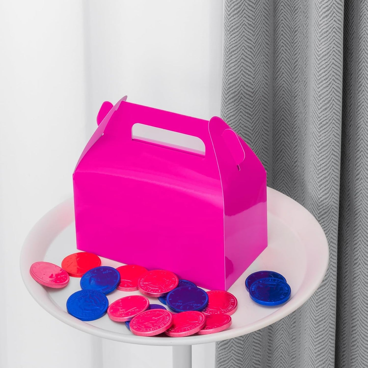 UnicoPak 30 Pack Party Favor Boxes Treat Boxes, White Gable Gift Boxes for Party Favors Goodies Cookies Treats Candies Meals Lunch, 6.5x3.5x3.5 Inches