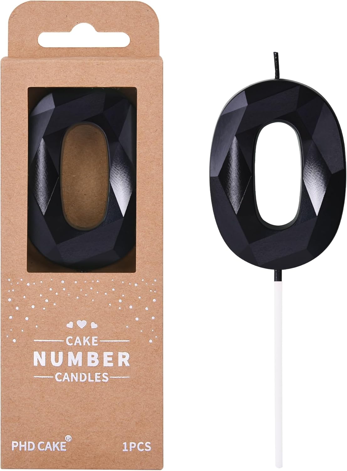 PHD CAKE 2.76 Inch Crystal Black 9 Number Birthday Candles, Black Number Candles, Cake Number Candles, Party Celebration