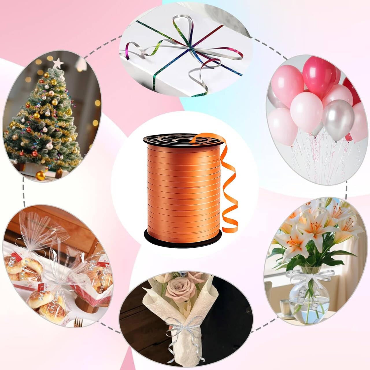 500 Yard Premium Gold Curling Ribbon,Curling Ribbon for Gift Wrapping, Balloon String,for Gift Wrapping ，Party Decoration Crafting,for Florist Flower﻿