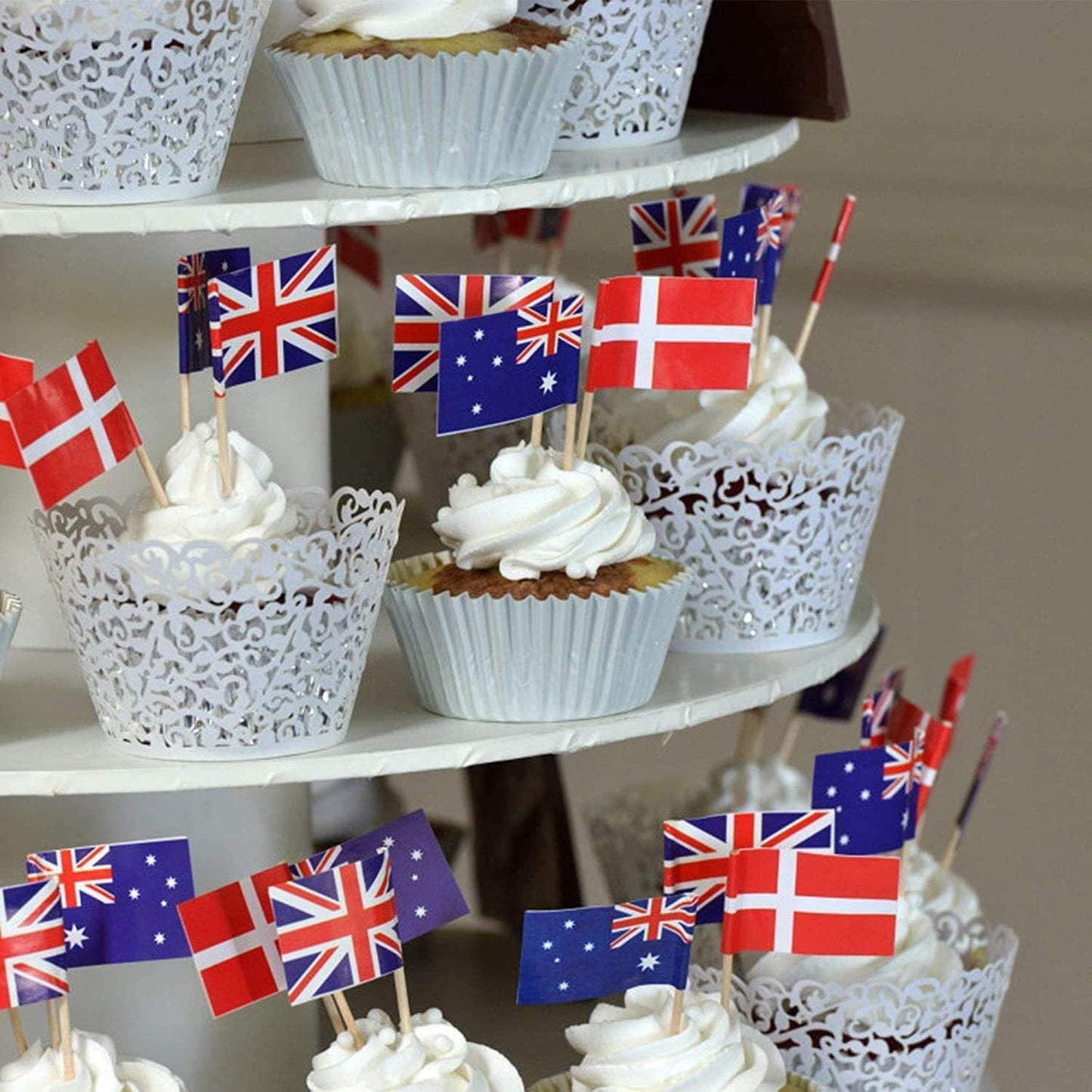 50 Pcs White Pearl Lace Laser Cut Filigree Wedding Cupcake Wrapper Baking Cake Cups Wraps Cupcake Muffin Case Trays for Special Occasions