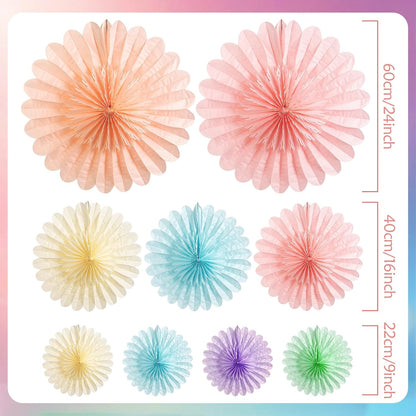 Easy Joy Paper Leaves Decorations for Wall Paper Fans Classroom Decoration Leaves Backdrop Decor Wall Decor,Set of 9