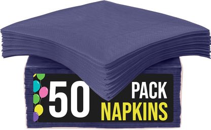 Party Solids Purple Paper Napkins Disposable Everyday 50 Pcs 2 Ply Purple Dinner Napkins Paper Everyday For Parties & Party Supplies