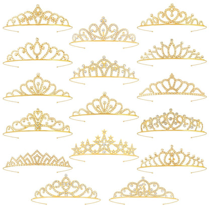 16 Pcs Tiaras Crowns Headbands for Women Girls Silver Princess Tiara Bulk Crown Tiaras Rapunzel Crown for Wedding Birthday Crystal Tiara for Prom, Bride, Pageant, Halloween