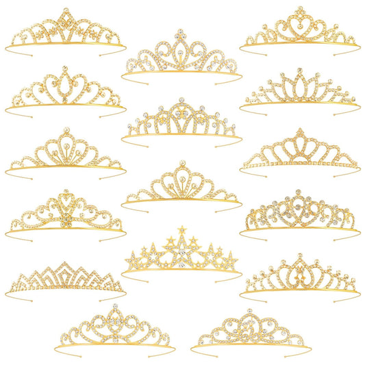 16 Pcs Tiaras Crowns Headbands for Women Girls Silver Princess Tiara Bulk Crown Tiaras Rapunzel Crown for Wedding Birthday Crystal Tiara for Prom, Bride, Pageant, Halloween